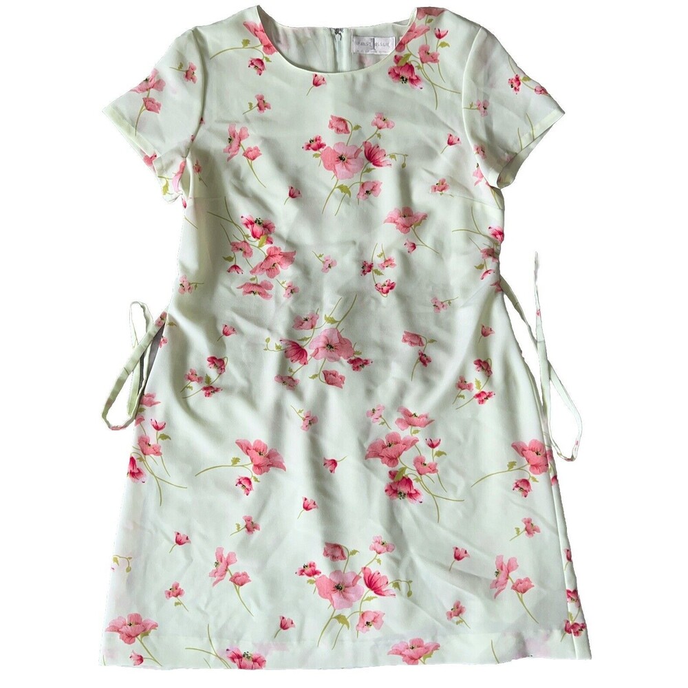 First 1 Issue By Liz Claiborne Vintage Womens 14 Maxi Dress Lined Floral Bow Tie